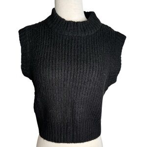 Collusion Black Sleeveless Turtleneck Sweater – Slim Fit